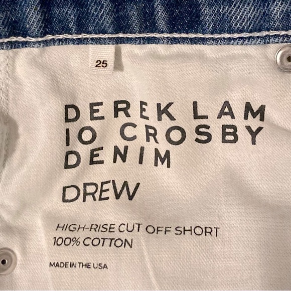 DEREK LAM High Rise Cut-off Denim Shorts 100% Cotton Made in USA Size 25 - Picture 7 of 7